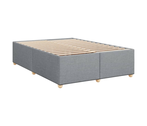 Cama box spring con colchón tela gris claro 140x200 cm