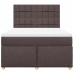 Cama box spring con colchón tela marrón oscuro 160x200 cm