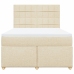 Cama box spring con colchón tela color crema 160x200 cm