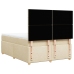Cama box spring con colchón tela color crema 160x200 cm