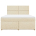 Cama box spring con colchón tela color crema 180x200 cm
