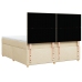 Cama box spring con colchón tela color crema 180x200 cm