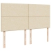 Cama box spring con colchón tela color crema 180x200 cm