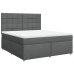 Cama box spring con colchón tela gris oscuro 180x200 cm