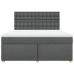 Cama box spring con colchón tela gris oscuro 180x200 cm