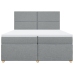 Cama box spring con colchón tela gris claro 200x200 cm