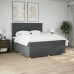 Cama box spring con colchón tela gris oscuro 200x200 cm