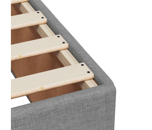 Cama box spring con colchón tela gris claro 200x200 cm