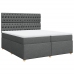 Cama box spring con colchón tela gris oscuro 200x200 cm