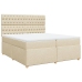 Cama box spring con colchón tela color crema 200x200 cm