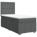 Cama box spring con colchón tela gris oscuro 80x200 cm