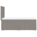 Cama box spring con colchón tela gris taupe 80x200 cm