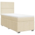 Cama box spring con colchón tela color crema 80x200 cm