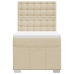 Cama box spring con colchón tela color crema 80x200 cm