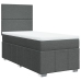 Cama box spring con colchón tela gris oscuro 90x190 cm