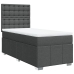 Cama box spring con colchón tela gris oscuro 90x190 cm