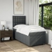 Cama box spring con colchón tela gris oscuro 90x190 cm