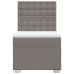 Cama box spring con colchón tela gris taupe 90x200 cm