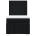 Cama box spring con colchón tela negro 100x200 cm