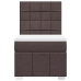 Cama box spring con colchón tela marrón oscuro 100x200 cm