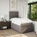 Cama box spring con colchón tela gris taupe 100x200 cm