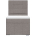 Cama box spring con colchón tela gris taupe 100x200 cm
