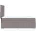 Cama box spring con colchón tela gris taupe 100x200 cm