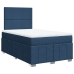 Cama box spring con colchón tela azul 120x190 cm