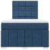 Cama box spring con colchón tela azul 120x190 cm