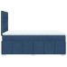 Cama box spring con colchón tela azul 120x190 cm