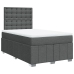 Cama box spring con colchón tela gris oscuro 120x190 cm