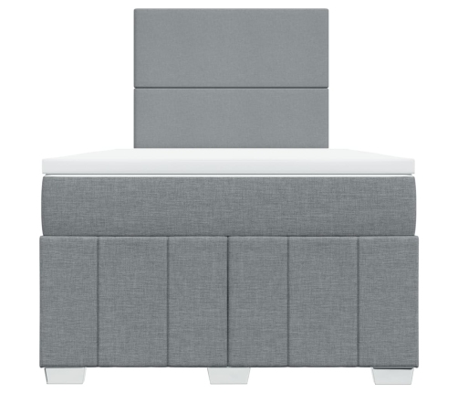 Cama box spring con colchón tela gris claro 120x200 cm