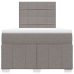 Cama box spring con colchón tela gris taupe 120x200 cm