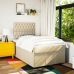 Cama box spring con colchón tela color crema 120x200 cm