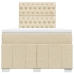 Cama box spring con colchón tela color crema 120x200 cm