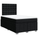 Cama box spring con colchón tela negro 120x200 cm