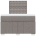 Cama box spring con colchón tela gris taupe 120x200 cm