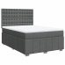 Cama box spring con colchón tela gris oscuro 140x190 cm