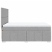Cama box spring con colchón tela gris claro 140x200 cm