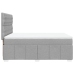 Cama box spring con colchón tela gris claro 160x200 cm