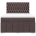 Cama box spring con colchón tela marrón oscuro 160x200 cm