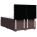 Cama box spring con colchón tela marrón oscuro 160x200 cm
