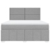 Cama box spring con colchón tela gris claro 180x200 cm
