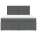 Cama box spring con colchón tela gris oscuro 180x200 cm