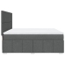 Cama box spring con colchón tela gris oscuro 180x200 cm