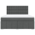 Cama box spring con colchón tela gris oscuro 180x200 cm