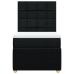 Cama box spring con colchón tela negro 80x200 cm