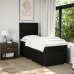 Cama box spring con colchón tela negro 80x200 cm