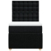 Cama box spring con colchón tela negro 80x200 cm