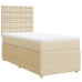 Cama box spring con colchón tela color crema 80x200 cm